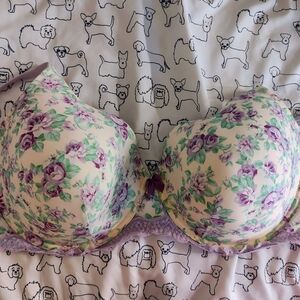 Adore Me Floral Lace Trim Bra